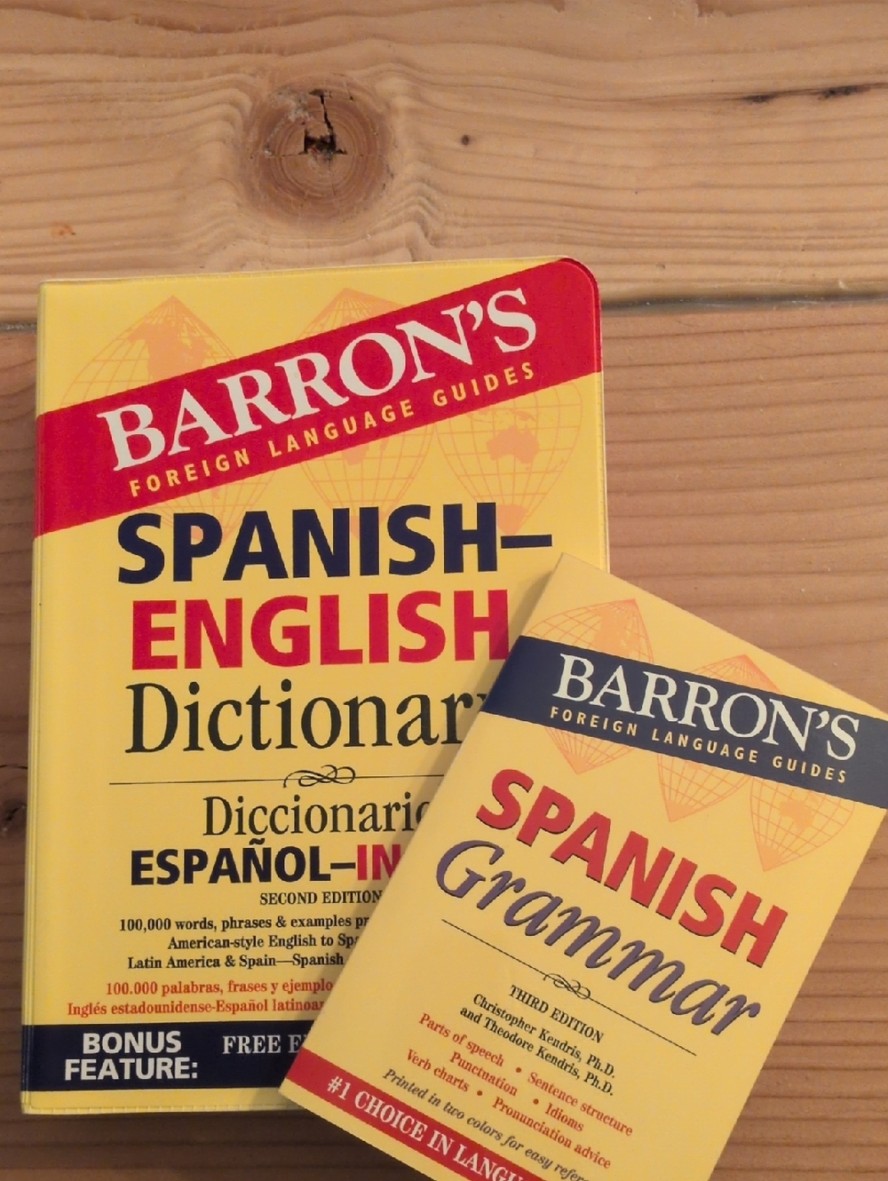 Barron's Spanish-English Dictionary & Spanish Grammar - Yellow/Red Combo